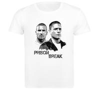 Udaytee Prison Break Characters T-Shirt Basica da Uomo in Cotone Bianco