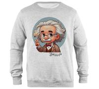 Udaytee Ritratto di Albert Einstein Pullover Unisex Grigio Simple-Fit Simple-Fit Pullover Grey Unisex Sweatshirt