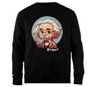 Udaytee Ritratto di Albert Einstein Pullover Unisex Nero Simple-Fit Simple-Fit Pullover Black Unisex Sweatshirt
