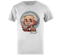 Udaytee Ritratto di Albert Einstein T-Shirt da Uomo in Cotone Grigio Base Basic Cotton Grey Men's T-Shirt