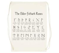 Udaytee Rune Del Futhark Antico Sacca Da Palestra In Cotone Beige Cotton Beige Training Bag Gym Sack