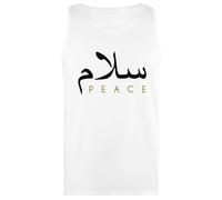 Udaytee Salaam Pace Islam Arabo T-Shirt Senza Maniche Canotta da Donna Bianca White Women's Tank Top Sleeveless T-Shirt