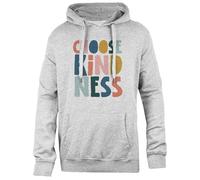 Udaytee Scegli La Gentilezza, Consapevolezza della Salute Mentale Felpa Unisex Grigia con Cappuccio dalla vestibilità Semplice