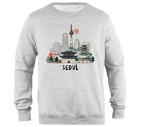 Udaytee Seul Corea del Sud Felpa Unisex Grigia dalla vestibilità Semplic Simple-Fit Pullover Grey Unisex Sweatshirt