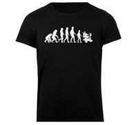 Udaytee Stephen Hawking Evolution T-Shirt da Donna in Cotone Nero Base Basic Cotton Black Women's T-Shirt