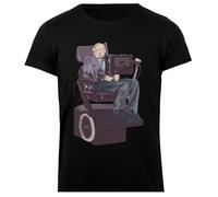 Udaytee Stephen Hawking T-Shirt da Donna in Cotone Nero Base Basic Cotton Black Women's T-Shirt