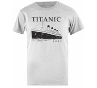 Udaytee Titanic 1912 T-Shirt Basic da Uomo in Cotone Grigio