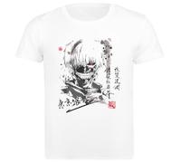 Udaytee Tokyo Ghoul Big Teeth T-Shirt da Uomo in Cotone Bianco Base Basic Cotton White Men's T-Shirt