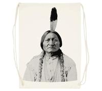 Udaytee Toro Seduto Sacca Da Palestra In Cotone Beige Cotton Beige Training Bag Gym Sack