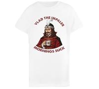 Udaytee Vlad The Impaler Mornings Suck T-Shirt per Bambini in Cotone Bianco Base Basic Cotton White Children's T-Shirt