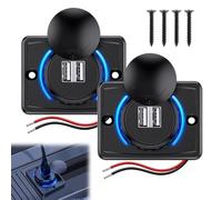 Udbrud 2 Pezzi 3,1 A Dual Presa USB, Caricabatteria da Auto USB, 12V/24V Pannello Presa di Ricarica Impermeabile Caricatore Auto per Moto Barche Camion Camper