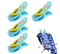 Udbrud 4 Pezzi Clip per asciugamani da spiaggia, mollette plastica Grandi Clip in plastica, novità Infradito Mollette per Asciugamano, Clip da Viaggio Sicure per Spiaggia, Giardino, Piscina (blu)