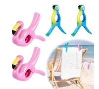 Udbrud 4 Pezzi Clip per Asciugamani da Spiaggia, Mollette Plastica Grandi, Novità Infradito Mollette per Asciugamano, Clip da Viaggio Sicure per Spiaggia, Giardino, Piscina (Rosa)