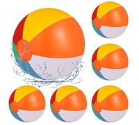 Udbrud 6 Pezzi Beach Balls Palloni da Spiaggia Gonfiabili Pallone da Spiaggia Colorata Palla Gonfiabile per Feste All'Aperto in Piscina in Spiaggia Estiva