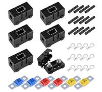 Udbrud ANS Portafusibili per Auto, 6 pezzi Portafusibili Midi Mega Fusibili 40A 50A 60A Portafusibili con Copertura di Protezione per Auto, Camion, Veicoli