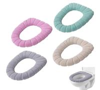 Udbrud Caldo Cuscino del Sedile del Water, 4PCS Coprisedili per WC Confortevole e Morbido Copri Ciambella Riutilizzabile del WC Scaldino Sedile del Water Estensibili Toilette Copri Sedile Caldo