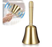 Udbrud Campanella a Mano, Campana con Maniglia, Dinner Bell, Campanello per Reception, Campanello da Tavolo, Metallo Campanello di Servizio per Hotel Ristorante Decorazione Natalizia (Oro)