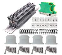 Udbrud Kit di Morsettiere Su Guida DIN, Classe Universale Morsettiere a Crimpare Kit di Blocco per Guida DIN Con Guida DIN Da 20 cm per il Collegamento e la Conversione del Circuito