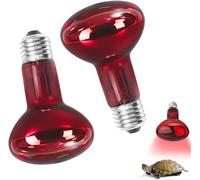 Udbrud Lampada Infrarossi Riscaldante, 2 pezzi Lampada Riscaldante Notturna a Infrarossi Reptile E27 di Calore a per Rettili e Anfibi, Tartarughe
