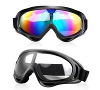 Udbrud Maschera da Sci, 2 Pezzi Occhiali da Motocross Protezione UV400 Maschera Sci Occhiali Protezione UV OutdoorMaster Maschera da Sci PRO per Donne, Uomini, Bambini, Sci, Snowboard