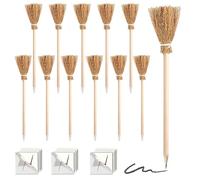 Udbrud Matita Scopa Strega e Bacchette , 12 Pezzi Set di Forniture per Feste da Mago Cicatrice Fulmine Tatuaggio Temporaneo per Festa di Compleanno a Tema Magico, Decorazioni di Halloween