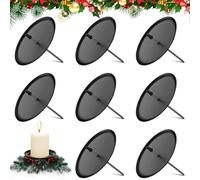 Udbrud Portacandele per Corona dell'Avvento, 8 pezzi Portacandele Natalizio Metallo Portacandele Supporto Piatto per Candele Portacandele in Metallo per Natale Centrotavola Casa