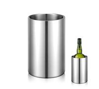 Udbrud Refrigeratore per Bottiglie Vino, Refrigeratore per Vino in Acciaio Inox a Doppia Parete, Secchiello Termico da Tavolo per Vino, Ø 12 cm x (A) 19 cm, Refrigeratore Bottiglie per Vino Champagne