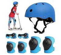 Udbrud Set di Casco Protezione Bambini, 7 in 1 Set di Casco Regolabile Gomitiere Polso Ginocchiere per Skateboard, Bicicletta, Pattinaggio, Monopattino