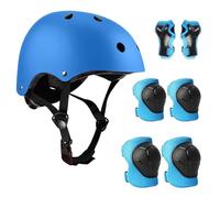 Udbrud Set di Casco Protezione Bambini, 7 in 1 Set di Casco Regolabile Gomitiere Polso Ginocchiere per Skateboard, Bicicletta, Pattinaggio, Monopattino