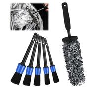 Udbrud Spazzola per cerchioni in microfibra, 6 pezzi, con spazzola per la pulizia dei cerchioni, con spazzola dettagliata, senza graffi, lavaggio per la pulizia dell'auto, spazzola per la pulizia dei