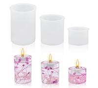 Udbrud Stampi per Candele Cilindriche, 3 pezzi Stampi per candele in silicone Stampo per Candele Fai Da Te stampi in silicone 3D per la Decorazione Della Casa Delle Feste