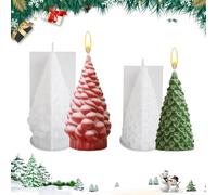 Udbrud Stampo per candele in silicone, 2 pezzi 3D per albero di Natale stampi in silicone stampi per candele fai da te in silicone stampi per candele profumate decorazioni artigianali natalizie