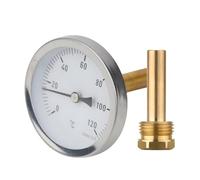 Udbrud Termometro per Riscaldamento, Misuratore di Temperatura Filettatura 0-120 ℃ Ø63mm Bimetallico Termometro per tubi di acqua calda e radiatori