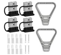 Uddick Connettore rapido per batteria da 175 A con coperchio antipolvere e maniglia, kit di cavi di scollegamento rapido per auto, carrello elevatore, motore, verricello, rimorchio, 4 pezzi, 2 AWG, 2