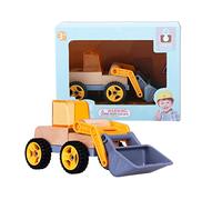 Udeas Sandbox per pale gommate con braccio di carico mobile, giocattolo dai 3 anni, giocattolo in legno per bambini, sandbox, ruote nere e colori vivaci