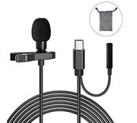 UDEE Microfono Lavalier Microfono per telefono di tipo c con interfaccia di ascolto mini portatile per live, interviste, riunioni e altri scenari