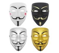 Udekit Hacker Maschera V per Vendetta Anonymous Maschera per Costume di Halloween Accessori Cosplay Partito per Puntelli