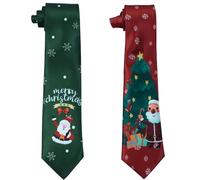 Udewo Cravatte Natalizie, Cravatte di Natale Originali Babbo Natale, Cravatta a Fiocco di Neve da Uomo, Cravatta per Ragazzi, Cravatta Festiva, Regalo Segreto da Uomo per la Festa di Natale