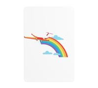 UDFKGLP Aereo che vola verso l'arcobaleno Modello Pittura decorativa in latta 20,3 x 30,5 cm Realizzato in banda stagnata, resistente all'usura e durevole
