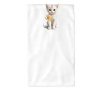 UDFKGLP Asciugamani con gattino che tiene gamberetti, 69,8 x 40,6 cm, delicato sulla pelle, assorbente, soffice e morbido, per bagno, spiaggia, all'aperto