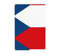 UDFKGLP Bandiera della Repubblica Ceca Pattern Tin pittura decorativa 20,3x30,5 cm Realizzato in banda stagnata, resistente all'usura e durevole