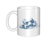 UDFKGLP Cubetti di ghiaccio che si nascondono tra le nuvole bianche Tazza in ceramica per cappuccino, latte, cereali, yogurt, latte, bevande calde o fredde Forno a microonde