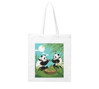 UDFKGLP Due simpatici panda grande modello donna tela Tote Bag forte e durevole per viaggi, shopping, tutti i giorni taglia unica