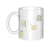 UDFKGLP Happy every day Tazza in ceramica per cappuccino, latte, cereali, yogurt, latte, bevande calde o fredde Forno a microonde