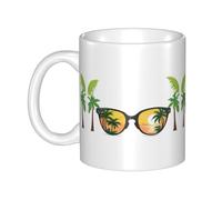 UDFKGLP Il paesaggio negli occhiali da sole Modello tazza in ceramica Tazze per cappuccino, latte, cereali, yogurt, latte, bevande calde o fredde Forno a microonde