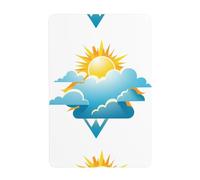 UDFKGLP Il sole appeso nel cielo blu Pattern Tin pittura decorativa 20,3x30,5 cm Realizzato in banda stagnata, resistente all'usura e durevole