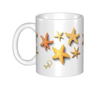 UDFKGLP La più bella tazza in ceramica con motivo stella marina per cappuccino, latte, cereali, yogurt, latte, bevande calde o fredde forno a microonde