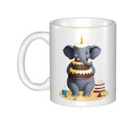 UDFKGLP L'elefante ha una grande torta modello tazza tazza in ceramica tazze per cappuccino, latte, cereali, yogurt, latte, bevande calde o fredde forno a microonde