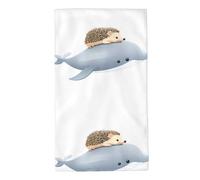 UDFKGLP Little Hedgehog on the back of a whale Pattern asciugamano asciugamano 69,8 x 40,6 cm delicato sulla pelle, assorbente, soffice e morbido, per bagno, spiaggia, esterni