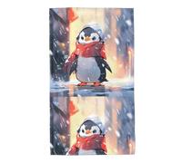 UDFKGLP Little Penguin Looking at The Snow - Asciugamani con motivo "Pinguino guardando la neve", 69,8 x 40,6 cm, delicati sulla pelle, assorbenti e morbidi, per bagno, spiaggia, esterni